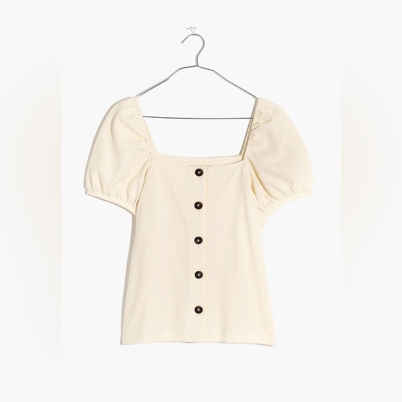 Madewell Jacquard Square-Neck Puff-Sleeve Top - Picture 4 of 8
